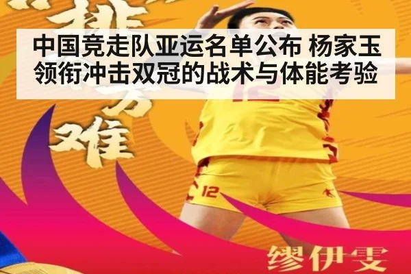 中国竞走队亚运名单公布 杨家玉领衔冲击双冠的战术与体能考验